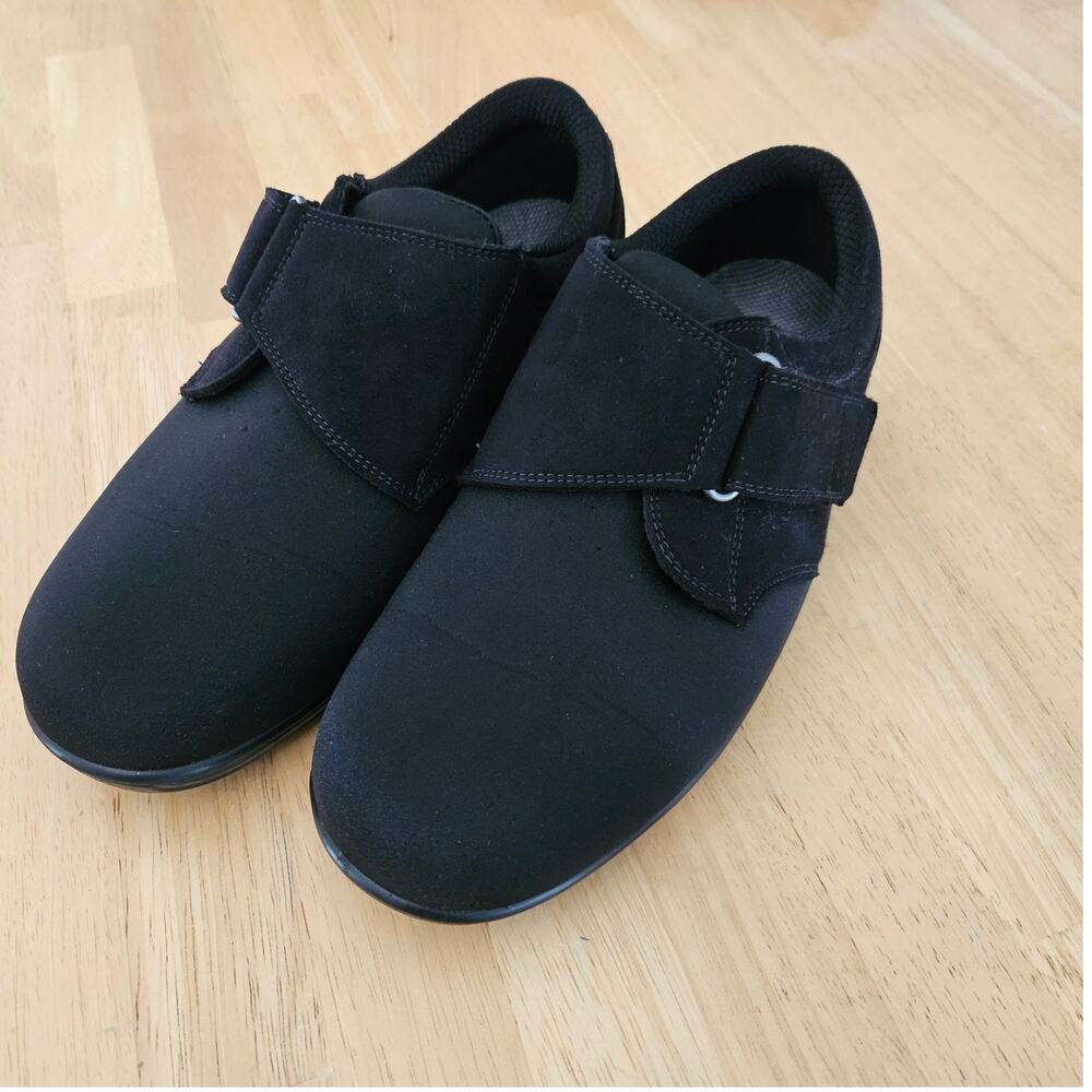 OrthoFeet Women's Wichita Diabetic Comfort Shoes Black sz 8.5 Wide EUC